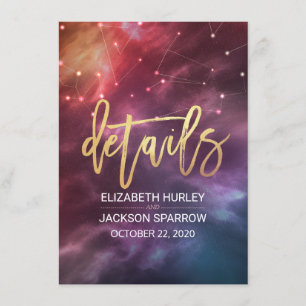 Wedding Detail Enclosure Star Nebula Constellation Invitation