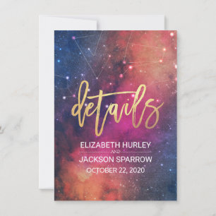 Wedding Detail Gorgeous Star Nebula Constellations Invitation
