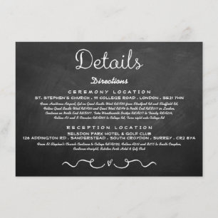 Wedding Detail Insert Card   Modern Chalkboard