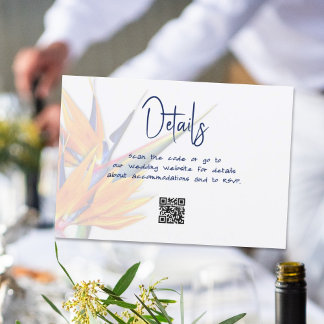 Wedding Details Bird of Paradise Enclosure Cards