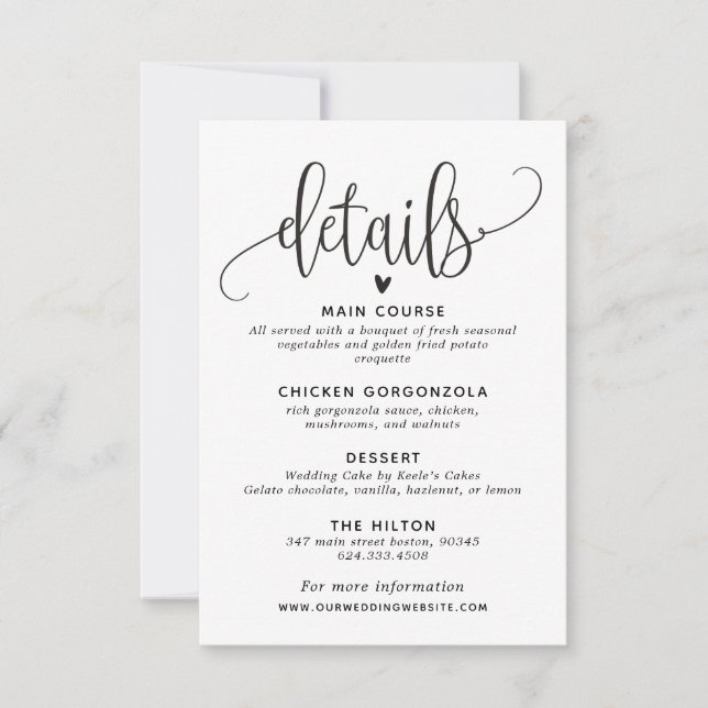 Wedding details card (Front)