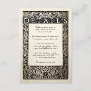 Wedding Details Card Champagne Ivy Collection
