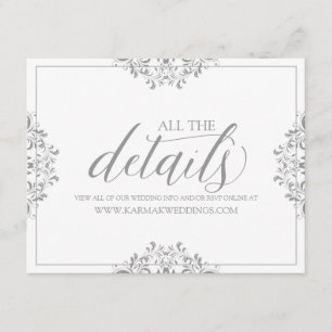 Wedding Details Card / Info Card Nadine (Grey)