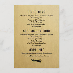 Wedding Details Card Vintage Invitation Insert