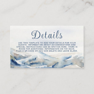 Wedding Details Card Watercolor Mountains Outdoors