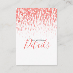 Wedding details coral cascade art enclosure card