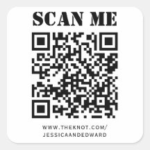 Wedding Details Custom Qr Code Black Minimal