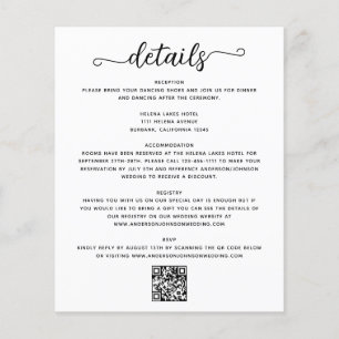 Wedding Details Enclosure Card