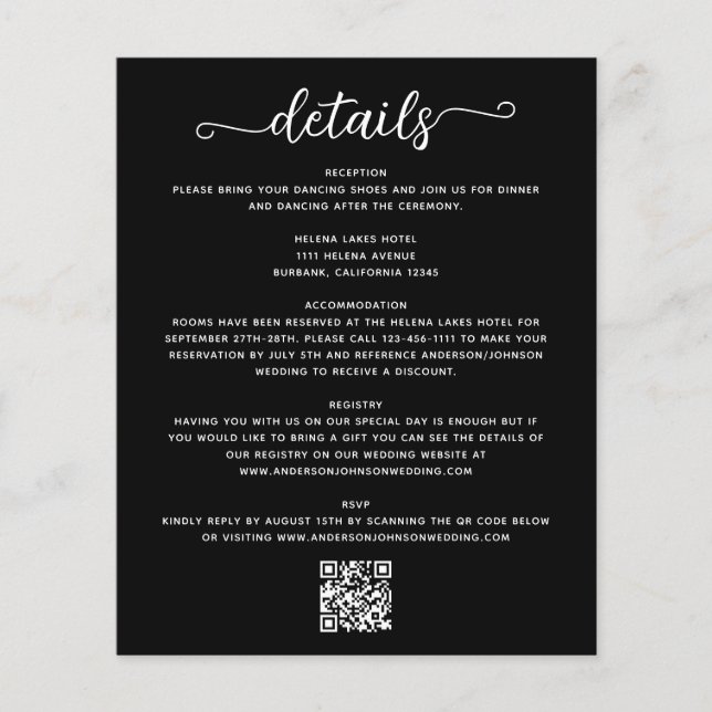 Wedding Details Enclosure Card (Front)
