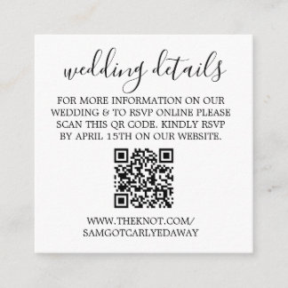 Wedding Details Enclosure Card QR Code with Photo