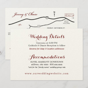 Wedding Details Enclosure Card Reception Map