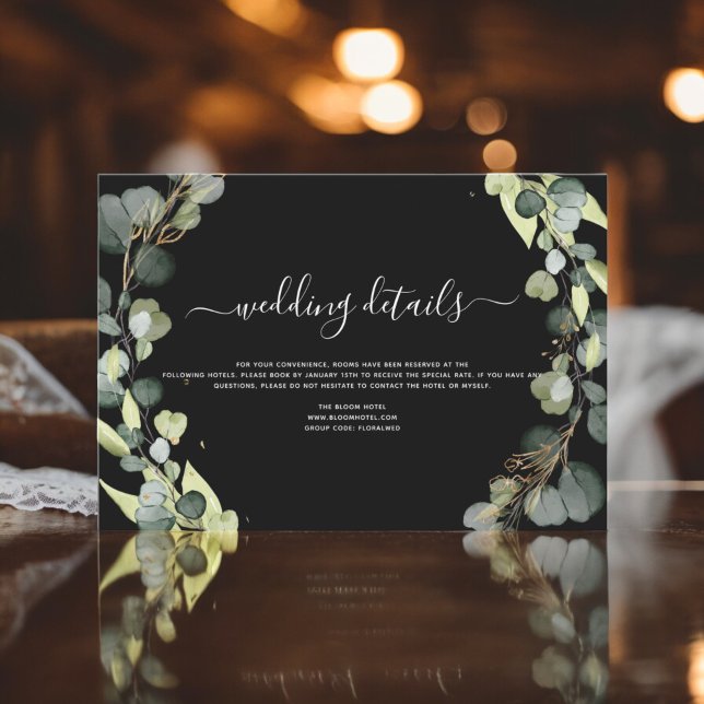Wedding Details Eucalyptus Greenery Succulent Invitation (Creator Uploaded)