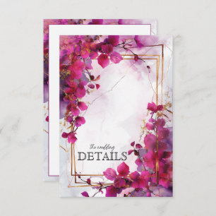 Wedding details Fuchsia Enchantment: Watercolor  Enclosure Card