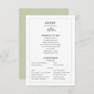 Wedding Details Guest Information Enclosure Card