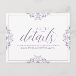 Wedding Details / Info Card   Nadine (Lavender)