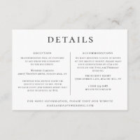 Wedding Details Information Template