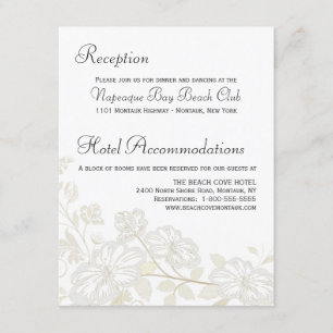 Wedding Details Insert Vertical-White Floral Posh Invitation