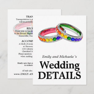 🌈 Wedding Details LGBTQ Intertwined in Pride Enclosure Card