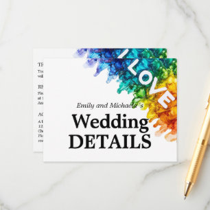 🌈 Wedding Details LGBTQ Painted With Love Enclosure Card