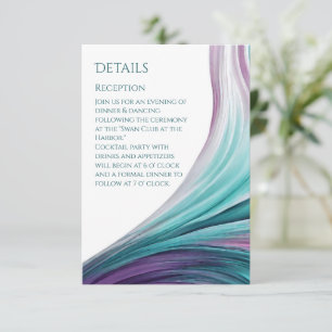 Wedding Details-Modern Abstract-Purple and Teal- Enclosure Card