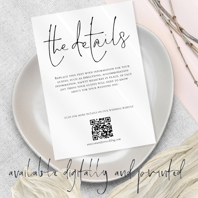  Wedding Details QR Code Script Enclosure Card (Creator Uploaded)