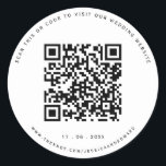 Wedding Details Qr Code Simple Black Minimal Chic Classic Round Sticker<br><div class="desc">Designed for couples who appreciate the simplicity of modern aesthetics. The use of a QR code allows your guests to access detailed information about your wedding at their convenience,  while the black and minimal design adds a touch of class.</div>