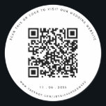 Wedding Details Qr Code Simple Black Minimal Chic Classic Round Sticker<br><div class="desc">Designed for couples who appreciate the simplicity of modern aesthetics. The use of a QR code allows your guests to access detailed information about your wedding at their convenience,  while the black and minimal design adds a touch of class.</div>