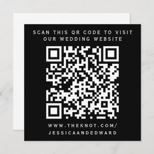 Wedding Details Qr Code Simple Black White Minimal Programme