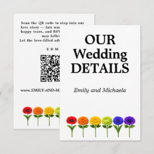 🌈 Wedding Details QR LGBTQ Flourish Together Enclosure Card