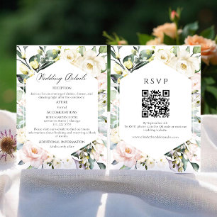 Wedding Details RSVP QR Code Enclosure Card