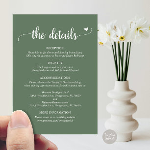 Wedding Details, Rustic Script Enclosure Card