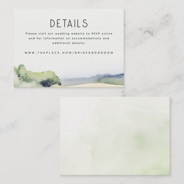 Wedding Details Small Enclosure Card (Front/Back)