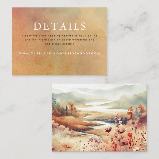 Wedding Details Small Enclosure Card (Front/Back)