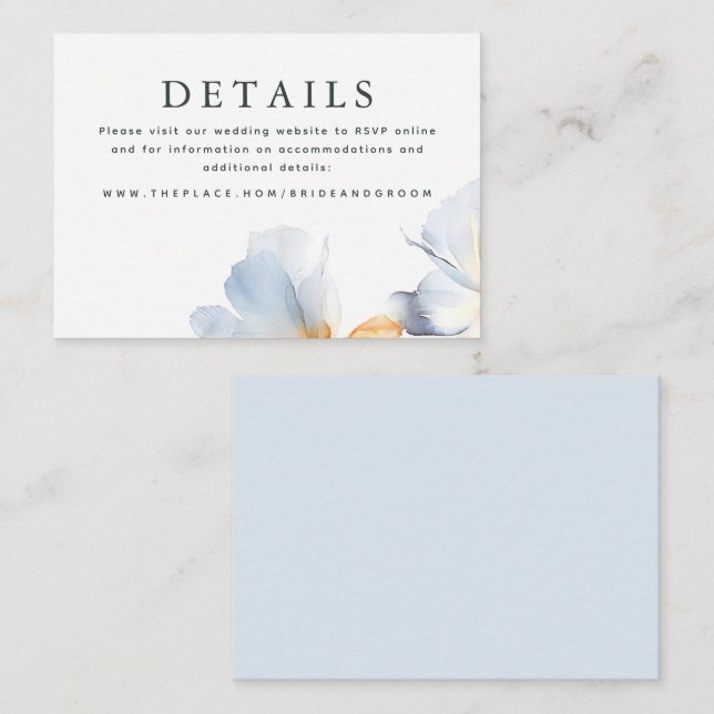 Wedding Details Small Enclosure Card (Front/Back)