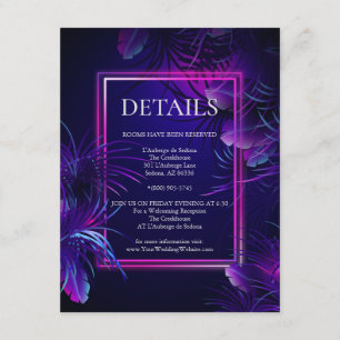 WEDDING DETAILS   Stunning Purple Neon Foliage Enc Enclosure Card
