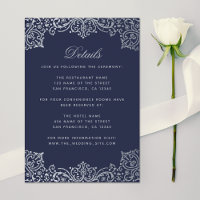 Wedding Details Vintage Navy Blue Silver Antique