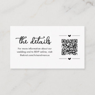 Wedding Details w QR Code Enclosure Card