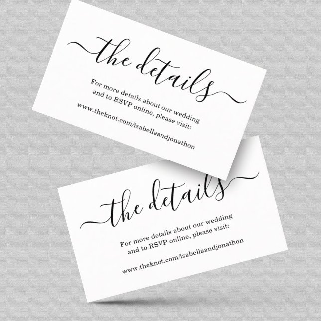 Wedding Details Website Enclosure Card - Simple (Creator Uploaded)