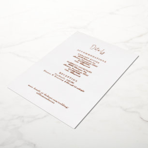 Wedding Details White Background Rose Gold