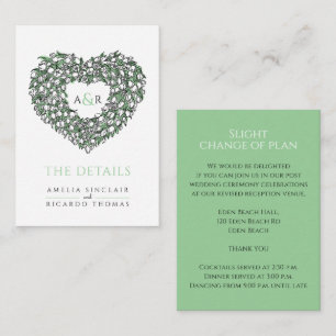 Wedding details white tulips bouquet monogram enc enclosure card