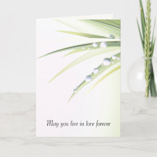 Wedding Dew Drops On Leaf Card