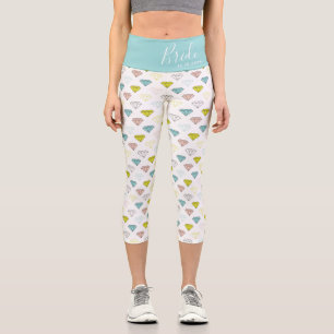 Wedding Diamond Chic Modern Bride Personalised Capri Leggings