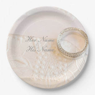 Wedding Diamonds Ring Jewellery Paper Plate