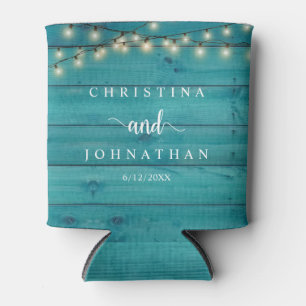 Wedding Dinner and Party, Rustic String Lights Can Can Cooler