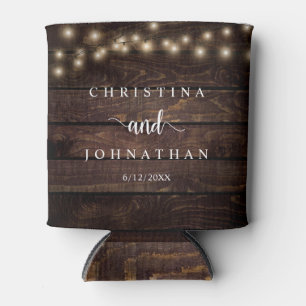 Wedding Dinner and Party, Rustic String Lights Can Can Cooler