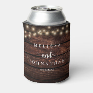 Wedding Dinner and Party, Rustic String Lights Can Can Cooler