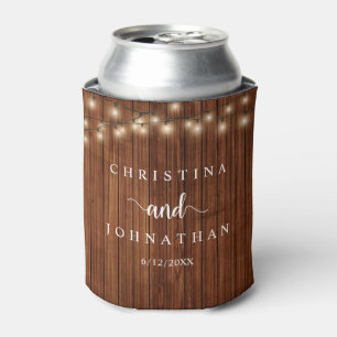 Wedding Dinner and Party, Rustic String Lights Can Cooler