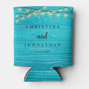 Wedding Dinner and Party, Rustic String Lights Can Cooler