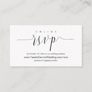 Wedding Dinner Invitation, Online RSVP Enclosure C