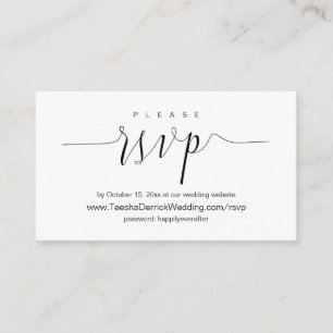 Wedding Dinner Invitation, Online RSVP Enclosure Card